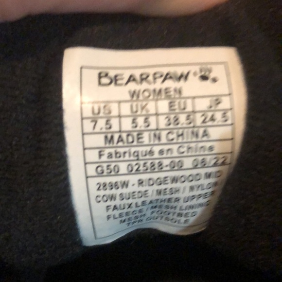 Bearpaw Ridgewood Mid Hiker Boots Women's Size 7 1/2 EUC no box - Picture 4 of 5